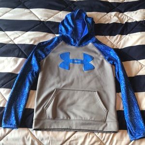 Boys Blue and Gray Under Amour Hoodie. XL